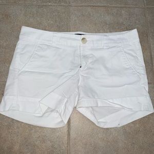 American Eagle White Midi Shorts